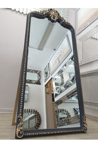 Ayna Denizi Princess Anthracite Gold Model Antrasit Altın Renk Dekoratif Ayaklı Boy Aynası Antrasit - Altın