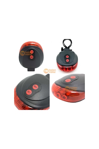 Skyhawk Güvenlik Şeritli Bisiklet Lazer Led Stop Lambası 7 Fonksiyonlu Siyah