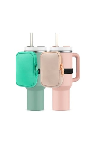 Trendooze Linjinxu 40 Oz Bardak Fermuarlı Cep Tasarımı, Parlak Yeşil Diğer