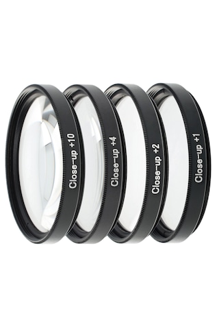 Ayex 77mm Close-up Filtre Seti 4 Lü +1, +2, +4, +10 Optik Cam, Metal Çerçeve, Taşıma Çantalı