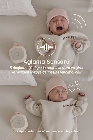 Budizzz Plus Ağlama Sensörlü Beyaz Gürültü Cihazı 33 Sesli Anne Ses Kayıtlı Bebek Uyku Cihazı Pembe