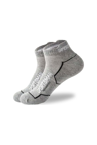 6 Çift Nefes Alabilen Ter Emici Koşu Futbol Fitness Antrenman İçin Erkek Kısa Spor Çorap Gri Melanj