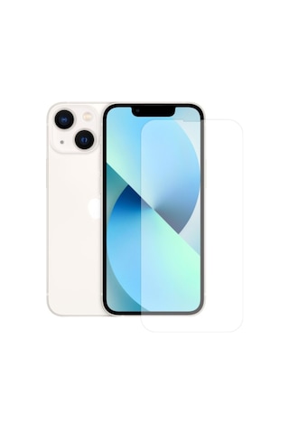 Apple iPhone Uyumlu 13 Mini Şeffaf Silikon Premium Kılıf + Kırılmaz Ekran Koruyucu Temperli Cam