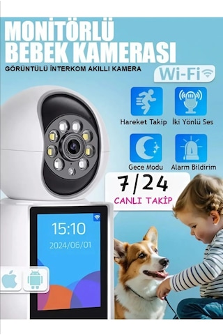 Full Hd 360 Akıllı Bebek Kamerası İki Yönlü Ses Gece Görüşlü Güv