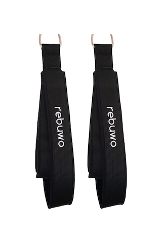 Rebuwo Pilates Elcik Reformer Yoga Pilates Tutma Aparatı Siyah Kadife Kumaş & Metal D Tokalı 1 Çift