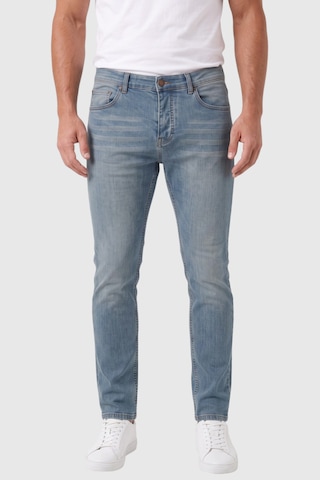 Rizzup Erkek Slim Fit Dar Kesim Likralı Taşlanmış Pamuklu Mavi Kot Pantolon Düğme Kapamalı Jean 2605153