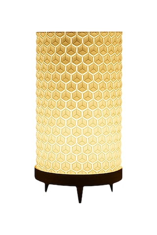 Modern Geometrik Desenli Masa Lambası Siyah - Beyaz