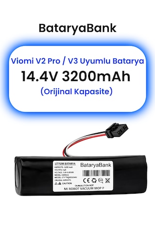 Viomi V2 Pro Uyumlu Batarya 3200mah  Kapasite Robot Süpürge Pili Li-ion Pil