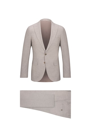 Hatemoğlu Bej Slim Fit Sivri Yaka Yünlü Takım Elbise 2963532 Bej