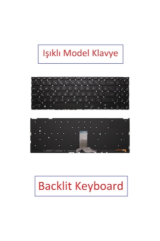 Siyah-ışıklı, Notebook Klavye - Asus X515ja-ej505t, X515ja-ej505w Muadili İle Uyumlu