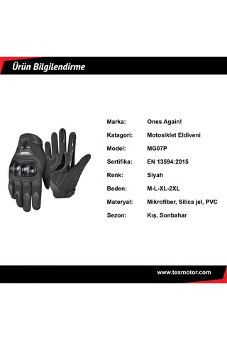 Onesagaın Ones Agaın Mg07p Kışlık Eldiven Siyah Kısa