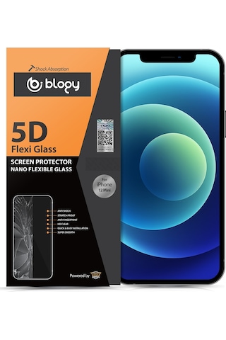 Buff Blogy Apple Uyumlu iPhone 12 Mini Flexi 5D Ekran Koruyucu (464203430)