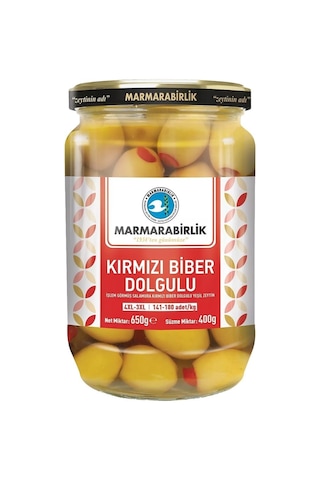 Marmarabirlik Yeşil Zeytin 400 Gr Cam Biberli-çizik-kırma-kokteyl 4 Lü Karma Paket