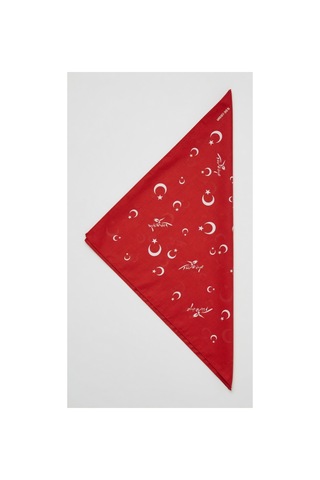 Mollycrush Unisex Kırmızı Türkiye Logolu Ay Yıldızlı Bandana Günlük Saç Aksesuarı, Boyunluk Ve Etkinlik Fuları Türkiye Logolu Ay Yıldızlı