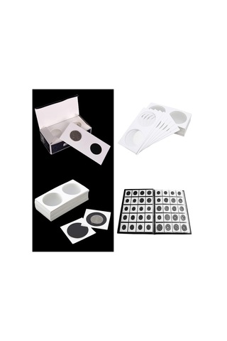 Homyl 50 Adet Karton Madeni Para Toplama Tutacağı 2x2 29mm Beyaz