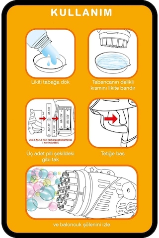 Pilli Ördek Köpük Tabancası - Baloncuk Tabancası - Köpüklü Silah - Baloncuk Oyunu - Pembe Renkli