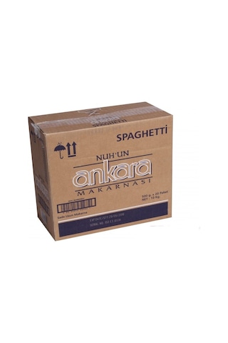 Nuh'un Ankara Makarnası Klasik Spagetti Makarna 20 x 500 G