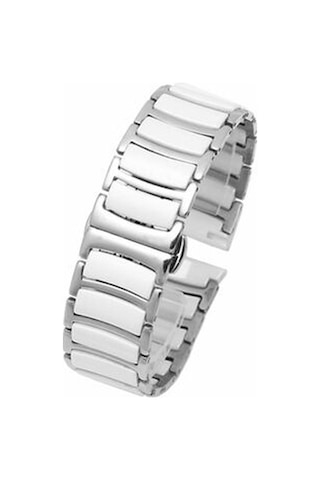 Samsung Galaxy Uyumlu  Watch 46mm 22mm Seramik Metal Kordon - Beyaz-gümüş