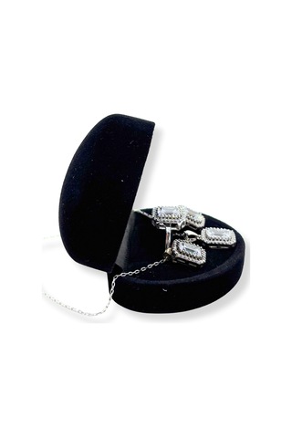 Oya Silver Işıltı Çevrili Baget Gümüş Set&takım