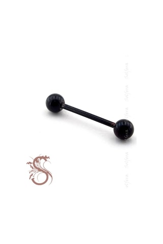 Top Uçlu Vücut Piercing 25 Mm Siyah Renk Kulak P355 Siyah