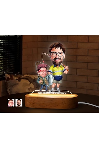 Bk Gift Kişiye Özel Baba-oğul Karikatürlü Dekoratif 3d Biblo Led Işıklı Gece Lambası-13, Babaya Hediye, Babalar Günü Hediyeleri Kobitmeyen138265 Bk Gi