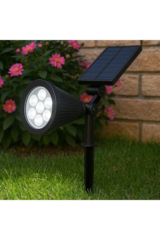 7w Solar Led Bahçe Armatürü 6400k Beyaz Işık Güneş Enerjili Kazıklı & Duvar Montajlı Çim Aydınlatma Lamb Genel