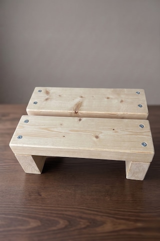 Nest Woodtr Doğal Ahşap Tek Katlı Basamak Tabure Yükseltici 30x25x15cm 1adet