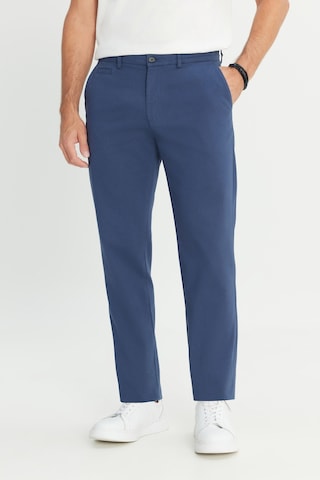AC&Co / Altınyıldız Classics Erkek Indıgo Pamuklu Comfort Fit Rahat Kesim Yan Cepli Armürlü Esnek Pantolon İndigo