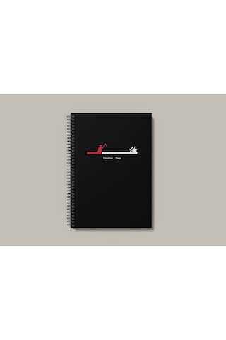 Notebook for Developers - Deadline - Siyah - Kısmi Lak'lı Sert Mukavva Kapak - 100 Yaprak - Kareli - Spiralli Defter