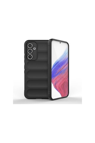 Galaxy A54 Kılıf Esnek Tpu Oyuklu Arka Yüzey Tasarımlı Zore Etnik Silikon Kapak Siyah