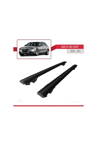 Audi A4 B8 Avant 2008-2015 Arası İle Uyumlu Hook Model Anahtar Kilitli Ara Atkı Tavan Barı Siyah