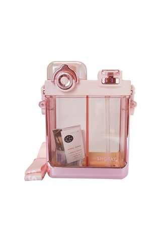 Su Matarası 2 Bölmeli Tritan Pembe 700ml Çok Renkli