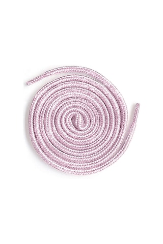 Hapshoe Pembe Beyaz Simli 5 Mm Yuvarlak Bot Bağcığı