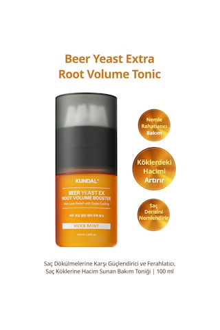 Saç Dökülmesi Karşıtı Ferahlatan Köklere Hacim Sunan Tonik Kundal Beer Yeast Extra Root Volume Tonic