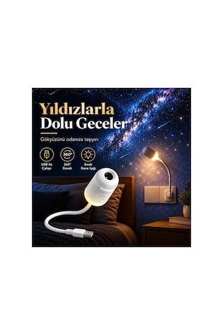 Robeve 2 Si 1 Arada Galaksi Ve Yıldız Projektörü Gece Lambası 12 Farklı Projeksiyon Filmi, 360 Ayarlanabilir, Usb Yıldızlı Gökyüzü Tavan Ve Duvar Projektörü, Çocuk Ve Yatak Odası Gece Işığı