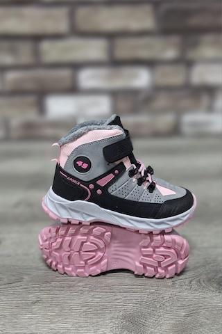 Rahat İçi Kürklü Outdoor Spor Bağcıklı Cırtlı Çocuk Botu Pembe