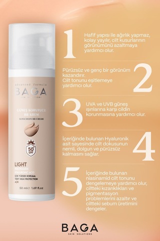 50+spf Bb Krem Light Leke Oluşumunu Önlemeye Yardımcı Olur, Aydınlık Ve Canlılık Sağlar Diğer