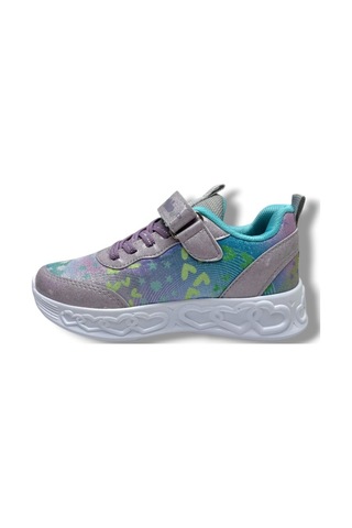 Ndrops 032-26 Anorak Rugan Yıldızlı Anatomik Kız Çocuk Sneaker Buz Turkuaz 31-35 Gri