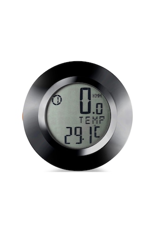 Kablosuz Bisiklet Km Hız Göstergesi Sayacı Su Geçirmez Lcd 4 Renk Yuvarlak Ekranlı Led Kilometre Saati Siyah