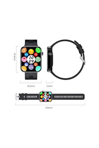 Teltree 1.97" Tft Ekranlı Ip67 Su Geçirmez Akıllı Saat (İthalatçı Garantili) + Kordon