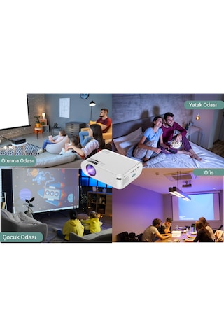 P62 Mini Telefon Projeksiyonu Wifi Apple iOS Android Uyumlu