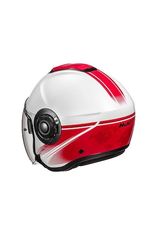 Hjc İ40n Vision Mc1 Yarım Motosiklet Kaskı Beyaz Kırmızı Diğer