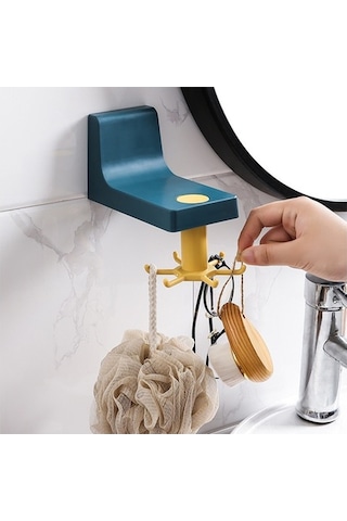 Ulzyvf 360 Dönen Yapışkan Mutfak Askılığı - Kaşık, Spatula, Havlu Asıcı Beyaz Beyaz