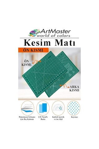 A3 Kesim Matı Ve Kretuar Seti 1 Adet 30x45 Cm Çift Taraflı Çizim Matı Kesim Tablası Kesim Altlığı Kesme Madı Proje