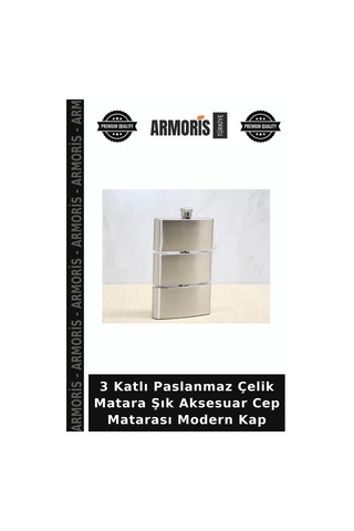3 Katlı Paslanmaz Çelik Matara Şık Aksesuar Cep Matarası Modern Kap
