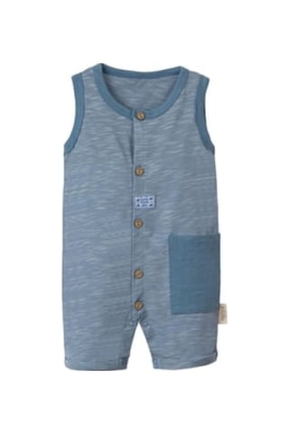 Askılı Kısa Tulum Mavi