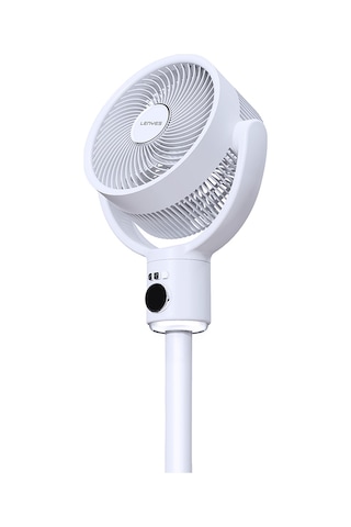 Lenyes Lhf10 Dijital Led Göstergeli 5 Kademeli Uzaktan Kumandalı Uzayabilen Gövdeli 10 İnç Fan Beyaz