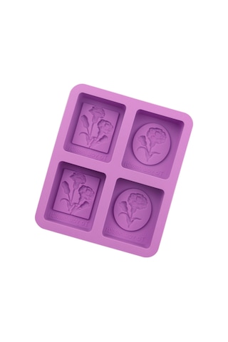 Geeroyoo 4'lü Karanfil Desenli Silikon Kalıp: Sabun, Koku Kiremiti, Reçine Ve Mum Yapımı İçin Esnek, Isı Dayanıklı, Kolay Çıkarım Mor