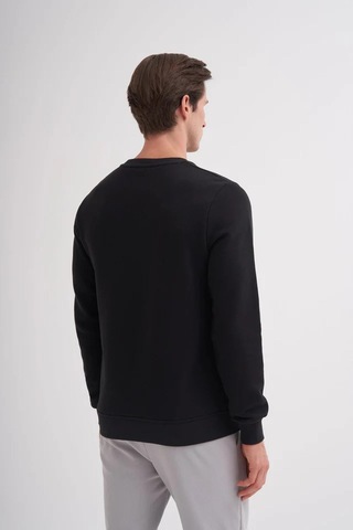 Cazador 52350 Erkek Bisiklet Yaka Sweatshirt Siyah
