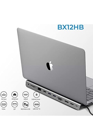 To Hdmı Vga Ethernet Aux 1 Usb 3.0 2 Usb Pd100w Tf Sd Kart Okuyucu Çoklayıcı Dönüştürücü
